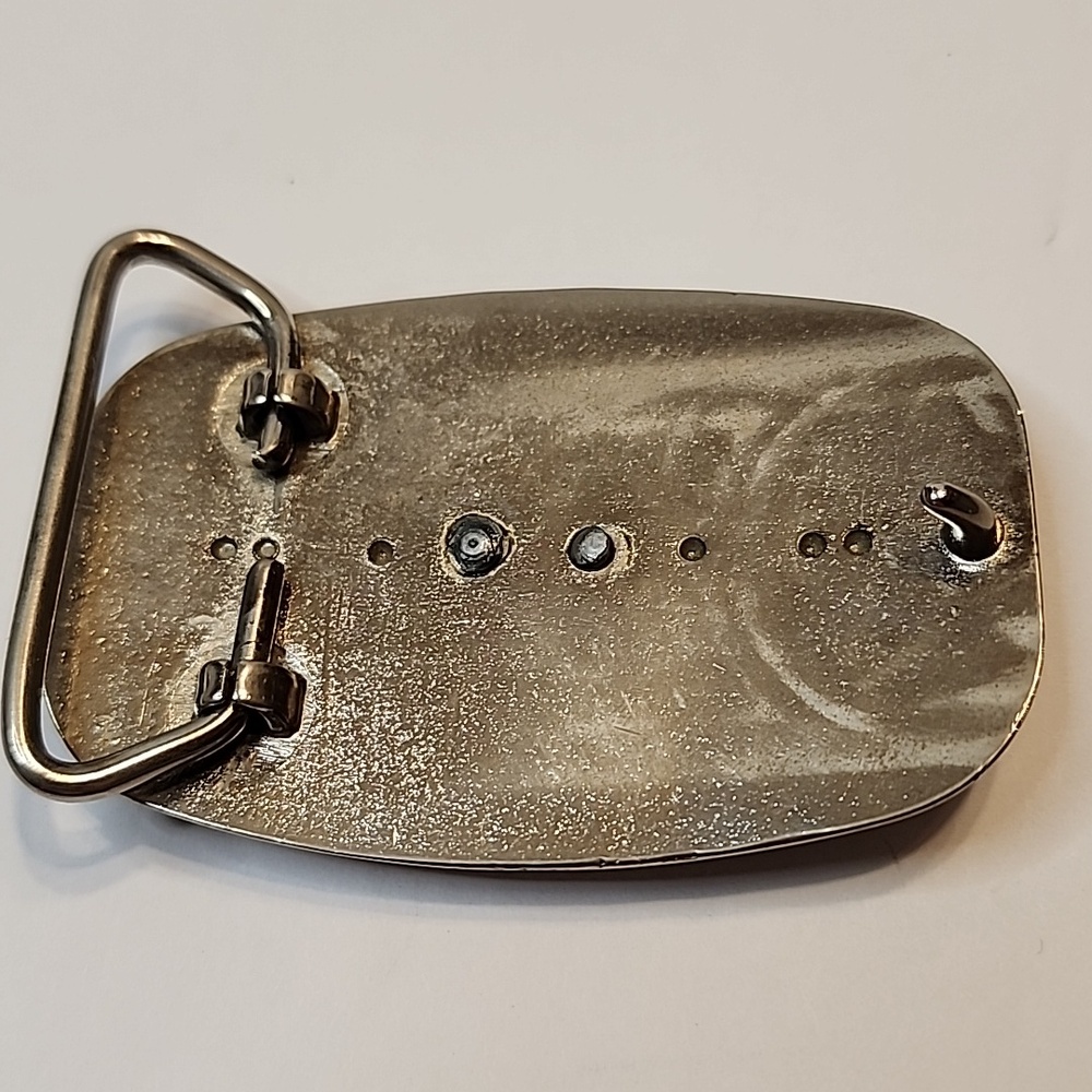Silver Western Longhorn Belt Buckle - Men Accessories HOOK 'EM HORNS  TEXAS 3D - Picture 2 of 4